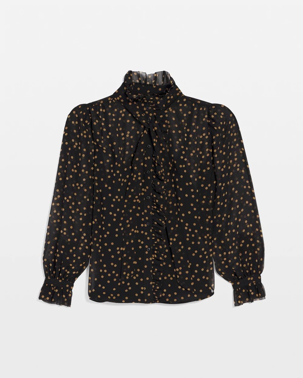 3050217 White-Black Ruffle Collar Blouse main image 1